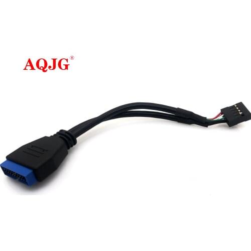 USB 3.0 to USB 2.0 Front Adapter Cable 9Pin Female to 20Pin Male Wire for PC Chassis Black 16cm