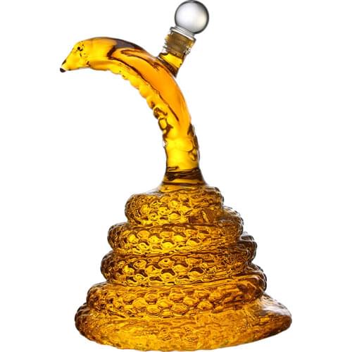 Cobra animal shaped luxury home bar glass lead-free Whiskey Decanter for Liquor Scotch Bourbon DDC-201