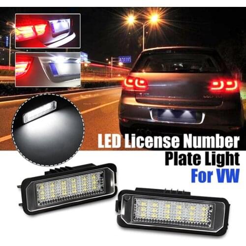 50%HOT 1/2Pcs LED Car License Number Plate Light Lamp for Golf 4/5/6 PoloS1 Phaeton