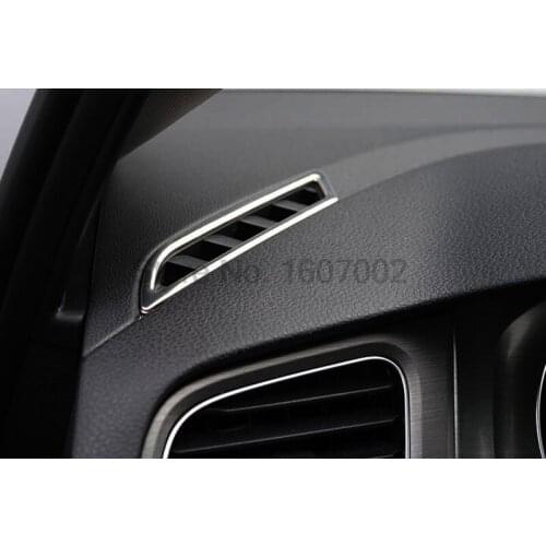 For Volkswagen Golf 7 MK7 2014 2015 Matte ABS Chrome Car A/C Air Condtioning Vents Outlet Bezel Trim Cover Decorative Sticker