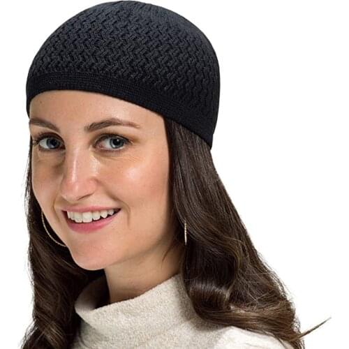 Muslim Prayer Hat Men Adults Cotton Knitting Hats Muslim Islamic Prayer Hat Head Wear Solid Casual Mens Skull Cap