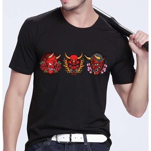 Mens T-shirt Cartoon Print Short-sleeved Anime Villain Monster Series Casual O-neck Youth Men Commuter Comfortable Soft Shirt