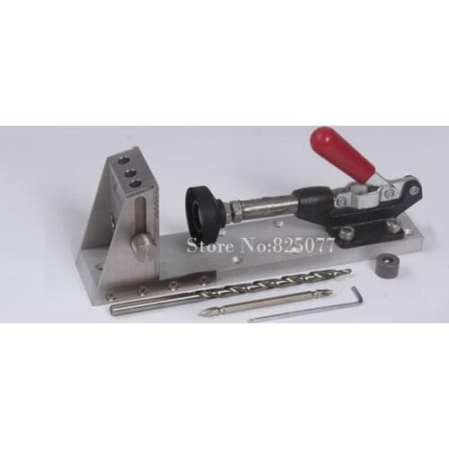 Pocket Hole Jig Kit Gr12Mov Mold Steel Heat Treatment With 9mm Step Drill Bit and Depth Stop Collar KF725