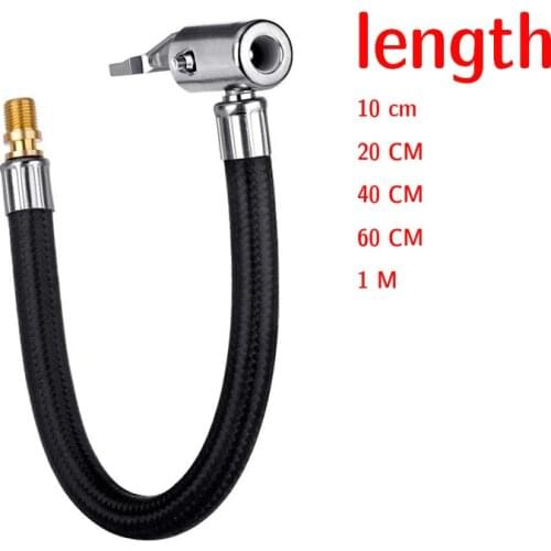 Inflatable Pump Extension Hose Car Pump Adapter Auto Compressor Tyre Fitting Kit Air Chuck Inflator Tube Valve Clip Clamp Adapte