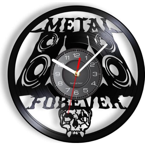 Heavy Metal Music Wall Sign Rock n Roll Music Studio Wall Decor Rock Band Wall Clock Metal Music Vintage Vinyl Record Wall Clock