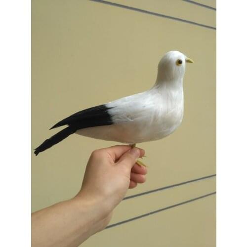 New simulation black&white Seagull toy foam&feather cute seagull bird model about 30x20cm 1267