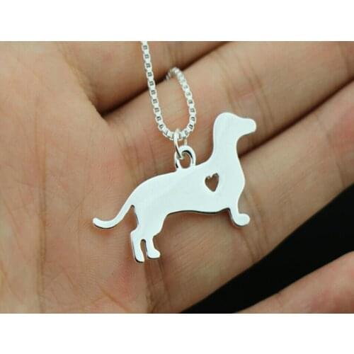 Newest Summer fashion cute Dachshund necklace metal cartoon dog pendant jewelry golden colors plated 12pcs/lot