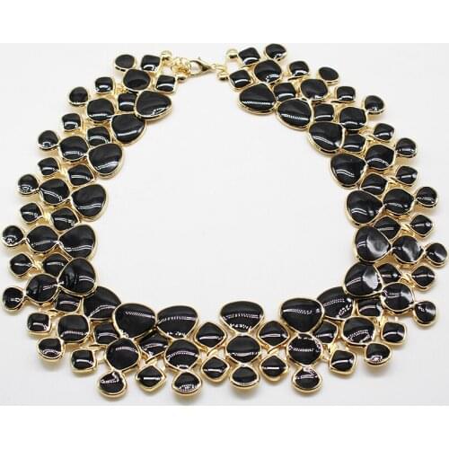 New Popular Black Colors Necklace Women Big Pendant Chain Necklace Womens Delicate Banquet Jewelry Collares Collier Femme 2018