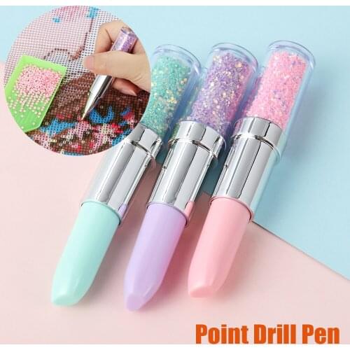 New Lipstick Shape Diamond Embroidery Painting Tool Point Drill Pen Art Rhinestone 5D Diamond Painting Cross Stitch Accessories