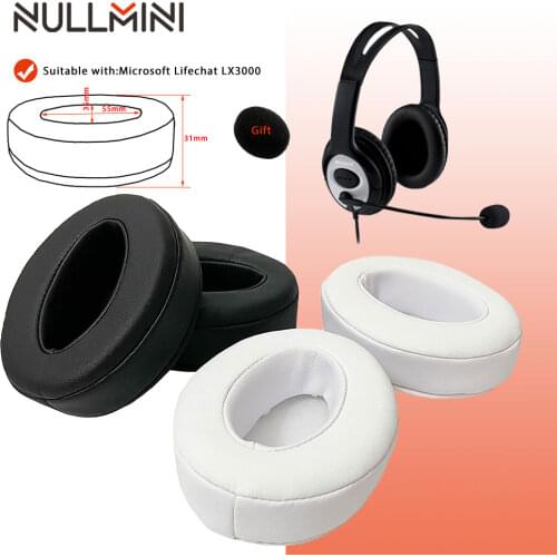 NullMini Replacement Earpads for Microsoft Lifechat LX3000 LX-3000 Headphones Thicken Leather Earmuff Earphone Sleeve Headset