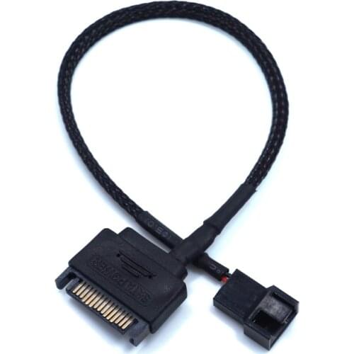 Computer cooling fan adapter cable SATA to 3pin/4pin package black net one to one extension cable conversion cable