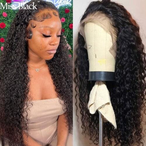 Curly Human Hair Wig Deep Kinky Lace Front Wig Light Brown Top Swiss Lace Full Volume Pre-Plucked With Baby Hair For Black Women
