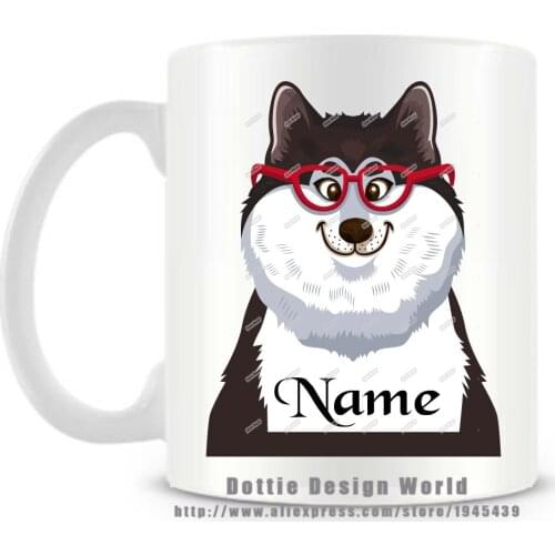Personalized Cute Dog funny novelty travel mug 11oz Ceramic white coffee tea milk cup Custom Birthday Friend gifts free shipping