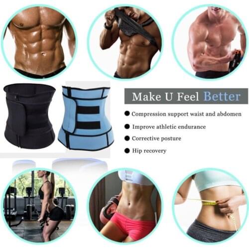 Men Women Tummy Waist Trainer Cincher Sweat Belt Trainer Hot Body Shaper Slim Shapewear Sweat Belt Waist Cincher Trainer