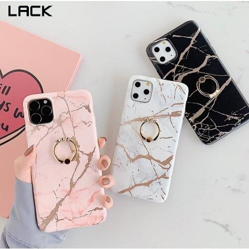 LACK Luxury Diamond Ring Shiny Gold Line laser marble Cases For iphone 12 11Pro Max X XS Max XR 6 6S 7 8 Plus Soft Stand Cover