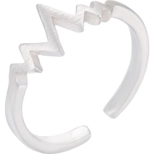 Shuangshuo Ring Wave Rings for Women Heartbeat Electrocardiogram Heart Beat Ring Set ECG Wedding Rings Gift for Nurse