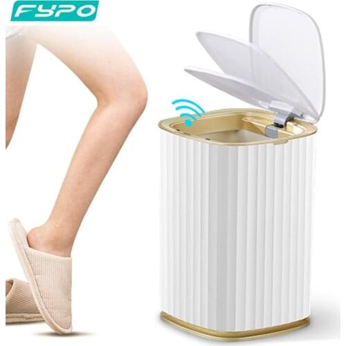 15L Smart Sensor Trash Can Touch Free Automatic Sensor Trash Bin Bathroom Waterproof Trash Bin