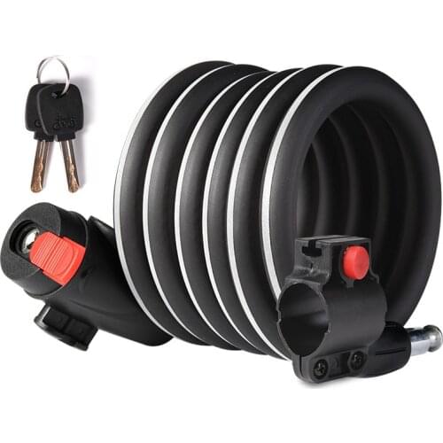 Bike Cable Lock 1.8m Anti-Theft Bicycle Accessories Steel Wire Security Motorcycle Cycling Bicycle Lock Reflective with Keys