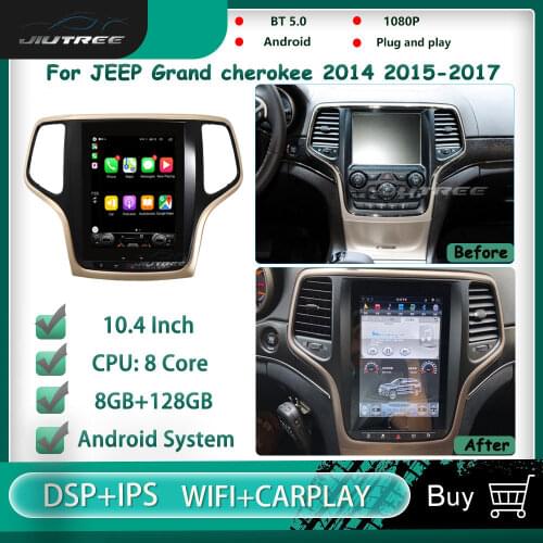 Vertical Screen Tesla Style Android Car Radio Automotivo head unit For JEEP Grand cherokee 2014-2016 Car GPS Navigation WiFi 4G