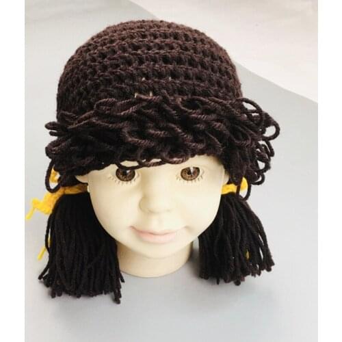 Newborn Photography Posing Props Knitted Crochet Hat Baby Infants Braided Beanies Cap Photo Shooting Accessories