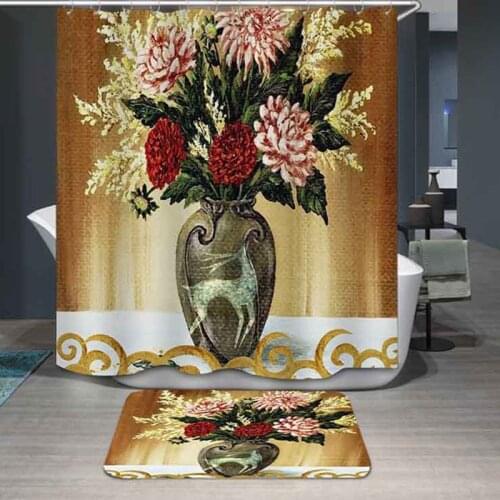 Natural Pattern Creative Cartoon Moose Polyester Shower Curtains waterproof and mouldproof Washable curtains for bathroom shower