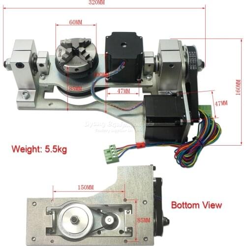 CNC machine parts Rotary axis with table 5th axis update from 3 4th axis 3020 3040 6040 wood router