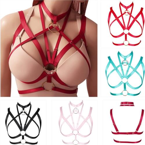Woman Sword Belt Body Cage Open Bra Rave Festival Bralette Harness Stockings For Belt Harness Gothic Body Sexy Lingerie