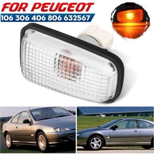 1/2PC 12V Side Marker Light Repeater Lamp Fit For Peugeot 106 306 406 806 632567 Car Parts Turn Signal Lamps Light
