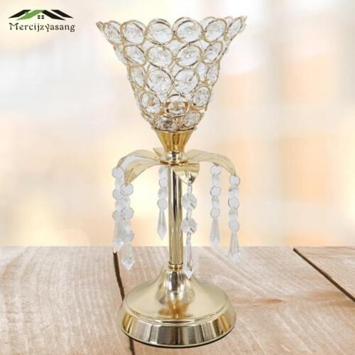 10Pcs/Lot Table Candle Holder Plating Crystal Candlestick Geometric Romantic Candle Holders for Wedding/Dinner Decoration GZT097
