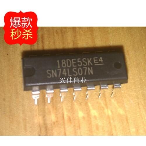10PCS New original authentic SN74LS07N 74LS07 DIP16 six positive phase high voltage driver