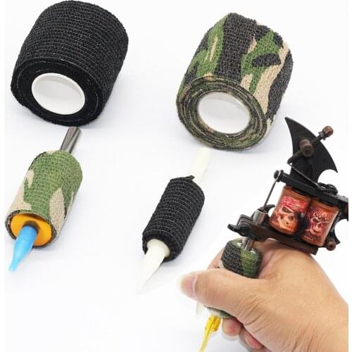 Disposable Cohesive Tattoo Grip Cover Self-Adhesive Bandages Handle Grip Tube for Tattoo Machine Grip Accessories 24Pcs