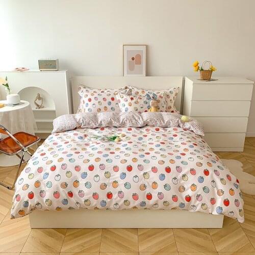 Bedding Linens King Size Heart-Shaped Pattern Fitted Sheet Set for Double Bed down Quilt Cover Cover Kids Bedding Linen 4pcs