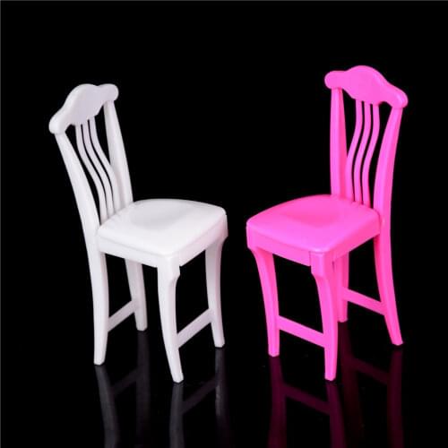 4pcs Chair Toy Pink Nursery Baby High Chair Table Chair For Dolls House Play House Toys Doll House Furniture
