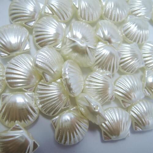 16*14*7.5mm 100pcs Fashion shell Shape Imitation Pearls Beads Straight Hole Beads Jewelry Bracelet Accessories Making Wholesale