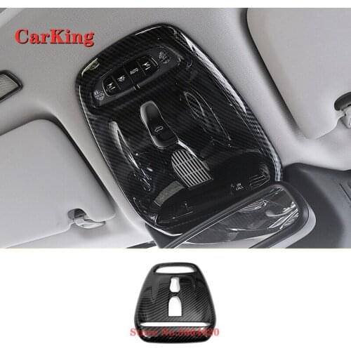 ABS Carbon fibre For Volvo XC60 2018 2019 Car front reading Lampshade frame panel decoration Cover Trim car styling accessories