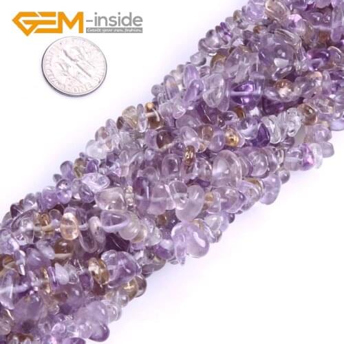 Free shipping! 6--7mm Purple Ametrines Natural Stone Chips Loose Beads For Jewelry Making Strand 34" DIY Gem-inside