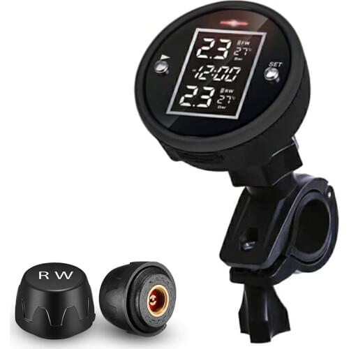 Factory Wholesale Wireless Motorcycle Motorbike TPMS tire pressure monitor monitoring system with 2 external tpms sensors