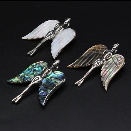 Shell Brooches New Natural Beauty Wings Brooches Pins for Women Party DIY Jewelry Accessories Size 45x65mm