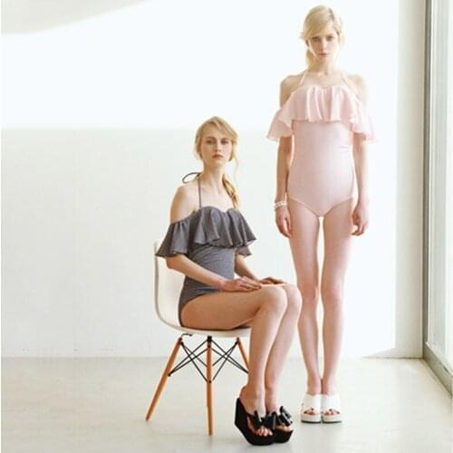 One Piece Swimsuit brazilian Swimwear Women Off Shoulder Monokini Ruffle Cut Beachwear Bodysuits Teenage Girls Bathing Suit