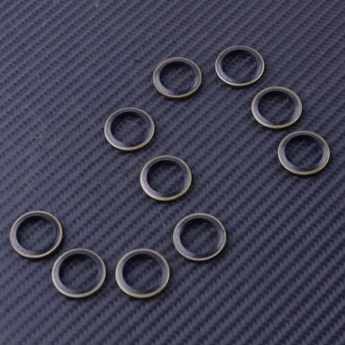 DWCX Universal 10pcs Auto Car Engine Oil Crush Washers Drain Plug Gaskets Bonded Seal Ring 14mm ID 20mm OD