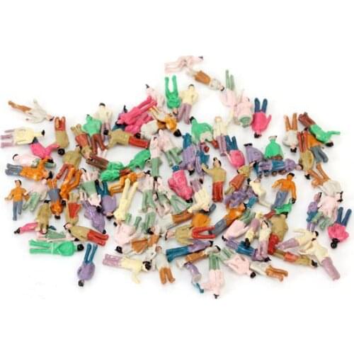 100pcs Painted Mini People Character Figures 1:150 Scale Painted Train Passenger Model