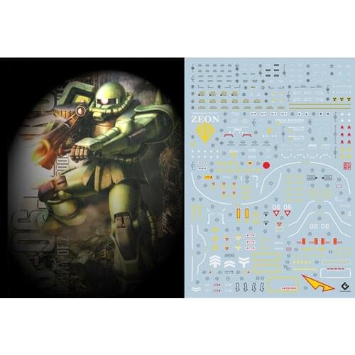 MG Land Battle Zaku Zaku Type J Fluorescence Gundam Water Sticker