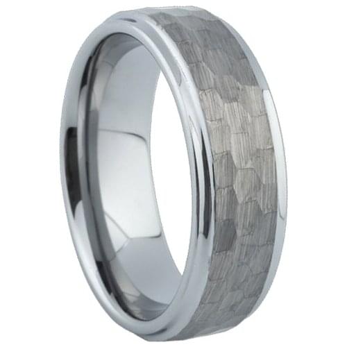 Hammer tungsten ring Men Wedding Band 8mm fashion jewelry promise ring never fade dropshipping
