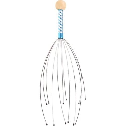 Q1QD Lots Of Head Neck Scalp Massager Massage Equipment Stress Relax With Wood Handle