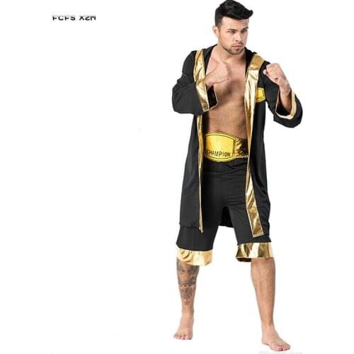 Man Boxer Suit Cosplay Halloween Sportswear Costume Carnival Purim Parade Masquerade Masked Ball Nightclub Role Play Party Dress