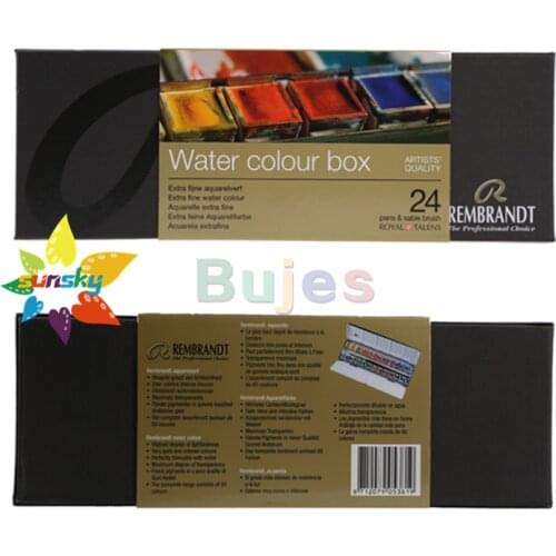 Rembrandt 48/24/12 color watercolor paint suit solid metal box Artists quality watercolor iron box beginners art supplies