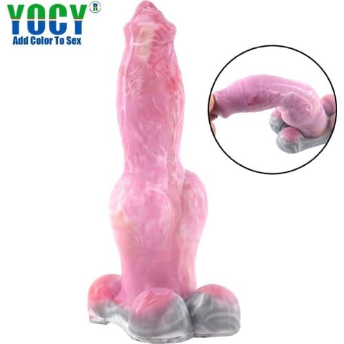 2021 New Wolf Dog Penis Soft Silicone Dildo Sexy Vagina Vibrator Sodomy Liver Door Masturbation Toy Female Orgasm Sex Big Cock