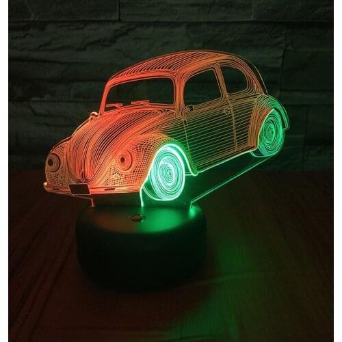 Creative Car Model led 3D Night Lights Touch Base USB/Battery Powered 3D Table Desk Lamp For Kids Bedroom Party Decoration