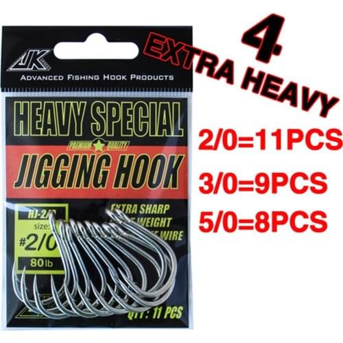Lure Single Hook Jig Barbed Hook Circle High Carbon Steel Sharp Fish Hooks 2/0 3/0 5/0 Strong Seawater Jigging Outdoor Fishing