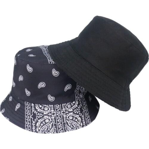 New Summer Black Red Paisley Pattern Fishing Fisherman Caps Bucket Hats Mens Women Bob Gorras Hip Hop Panama Casquette